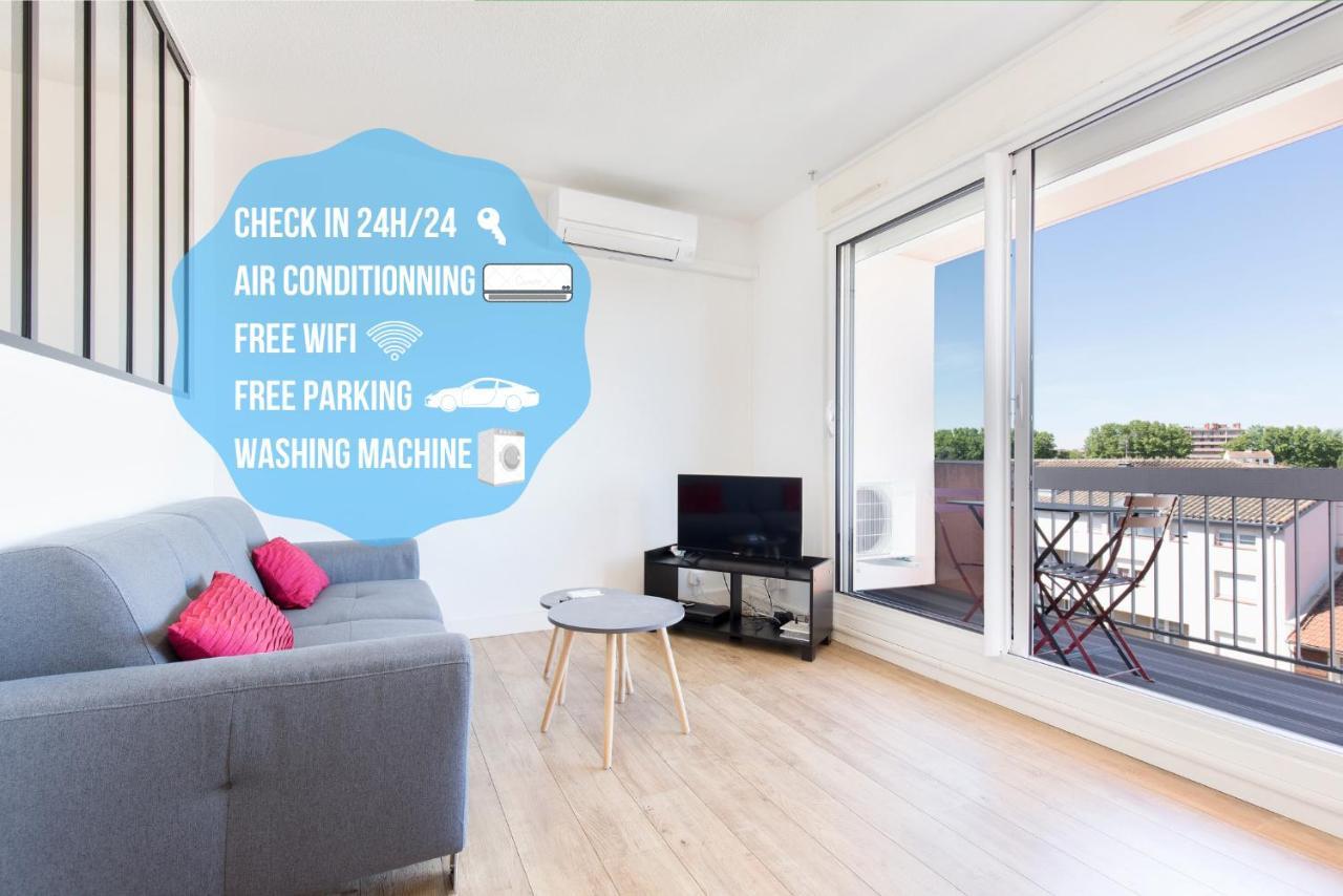 טולוז Appartement Cosy Tout Confort - Climatisation, Balcon, Wifi - Proche Airbus, Purpan, Aeroport, Stade Ernest Wallon מראה חיצוני תמונה